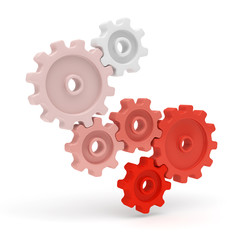 Roues dentées sur fond blanc 5