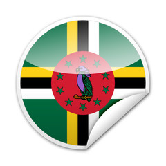 Pegatina bandera Dominica con reborde