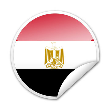 Pegatina bandera Egipto con reborde