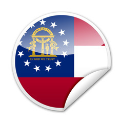 Pegatina bandera Georgia (USA) con reborde