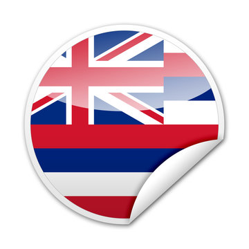 Pegatina bandera Hawaii con reborde