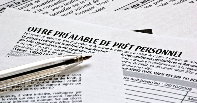 Offre pr&eacute;alable de pr&ecirc;t personnel et stylo