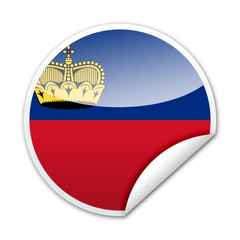 Pegatina bandera Liechtenstein con reborde