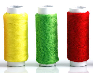 Set of colorful spools of thread