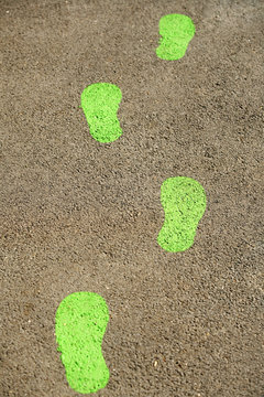 Fototapeta Green footprints