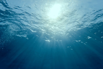 Underwater sun rays