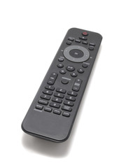 A Black Remote control isolated on white