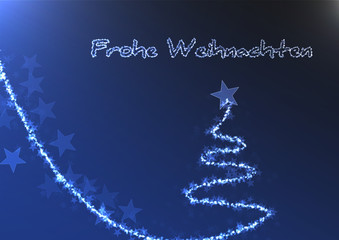 Frohe Weihnachten Hintergrund Sterne Sternschnuppe Baum