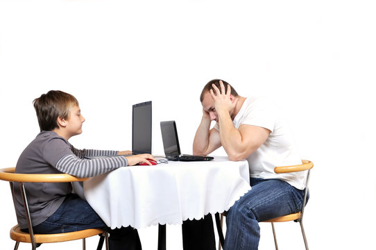 Man lose in online game with child