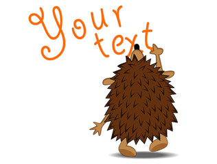 hedgehog writes text on a wall © Tomas81