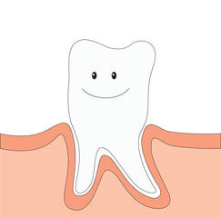 Vector illustration of cute tooth