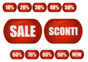Bottone Ovale Sconto Rosso