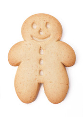 Gingerbread man against white background