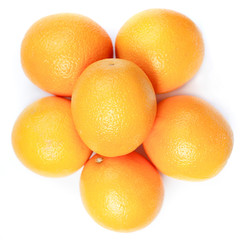 Oranges- stacked against white