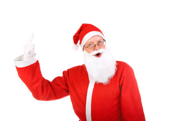 santa claus with finger up