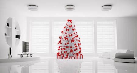 Modern Weihnachten Interior 3d render
