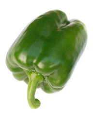 Green Pepper Capsicum against White Background