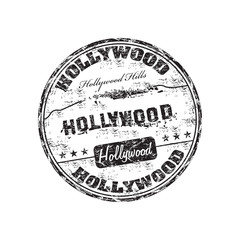 Naklejka premium Hollywood grunge rubber stamp