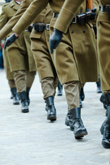 Soldiers of the armed forces marching