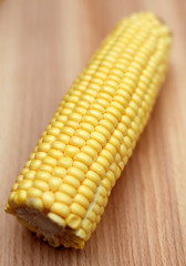Corn on the Cob on Kitchen Cutting Table