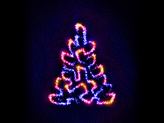 Abstract Christmas tree built of stars