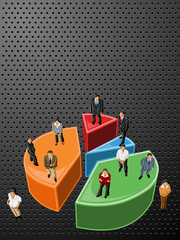 people over chart on black background