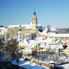 Cesky Krumlov in winter, Czech Republic