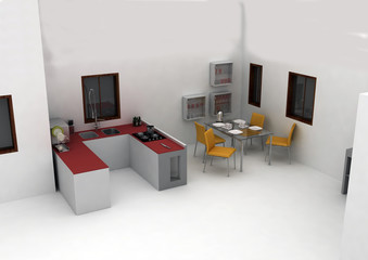 Naklejka premium interno appartamento render 1
