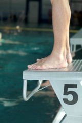 Startblock mit Schwimmer