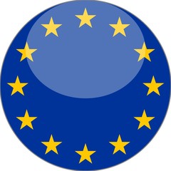 Drapeau rond de l'Europe avec une ombre