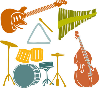 Set of a various musical instruments B