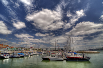 Fototapeta premium Boats in Lisbon, Portugal.