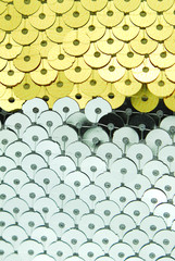 golden and silver fish scale fabric texture © severija
