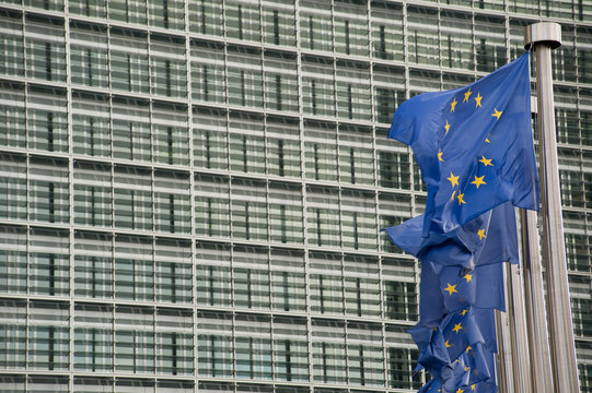 Drapeaux européen de la commission européenne à Bruxelles