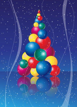Albero di natale colorato