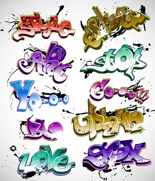 Graffiti vector background collection