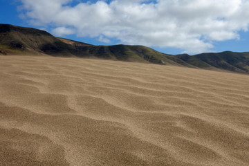 Sand dunes on Famara beach, Lanzarote