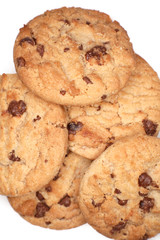 Chocolate Chip Biscuits cookies in a pile