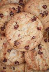 Chocolate Chip Biscuits cookies in a pile