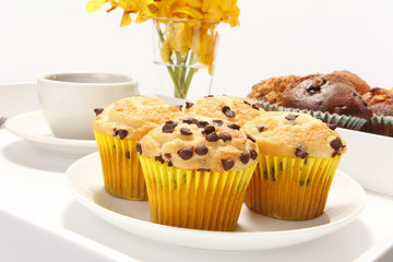 Assorted muffins and cupcakes breakfast