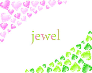 ハートのジュエルピンクと黄緑