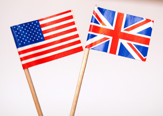 British and American flags