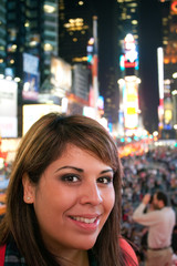 Obraz premium Woman In Times Square NYC