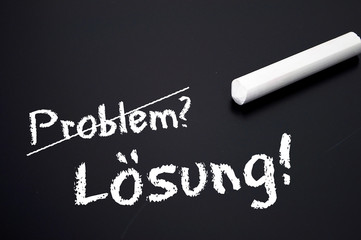 Tafel mit Problem und Lösung