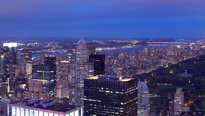 Naklejka premium New York Panoramic at night