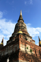 Fototapeta premium Ruined Old Temple of Ayutthaya, Thailand,