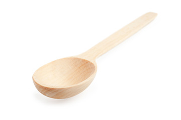 Wooden spoon isolated on white background