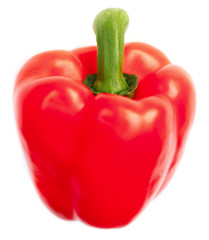 A Single Red Pepper Against White