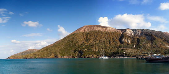 Panoramic view of Vulcano island, Lipari, Sicily