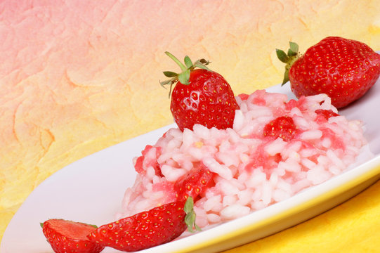 Risotto with strawberries
